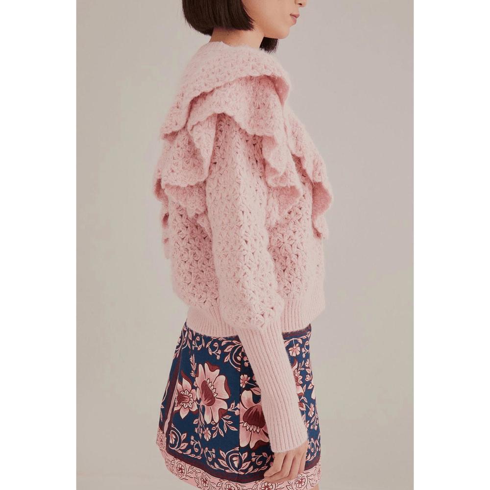 FARM Rio Pink Ruffled Cardigan - Picture 2 of 8